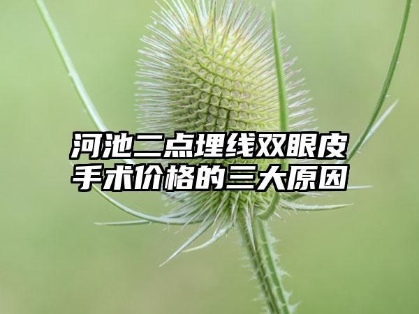 河池二点埋线双眼皮手术价格的三大原因