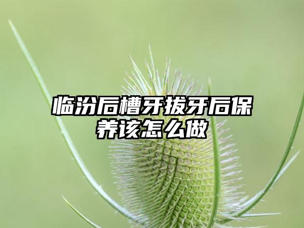 临汾后槽牙拔牙后保养该怎么做