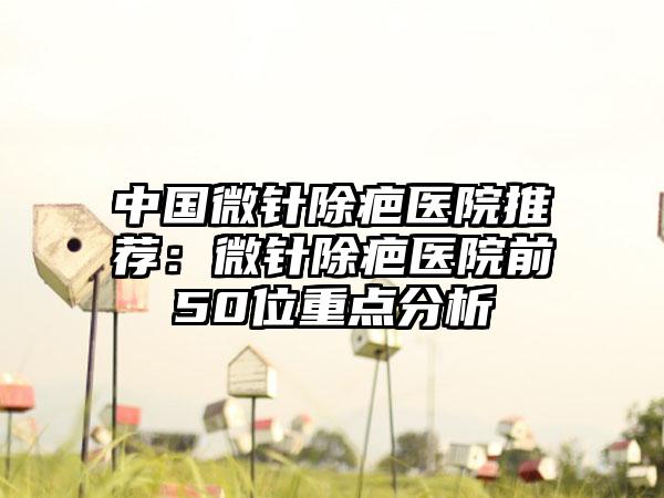 中国微针除疤医院推荐：微针除疤医院前50位重点分析