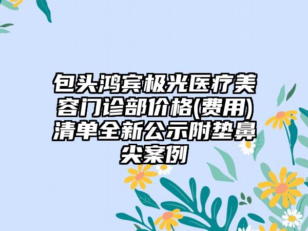 包头鸿宾极光医疗美容门诊部价格(费用)清单全新公示附垫鼻尖案例