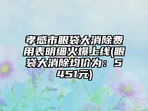 孝感市眼袋大消除费用表明细火爆上线(眼袋大消除均价为：5451元)