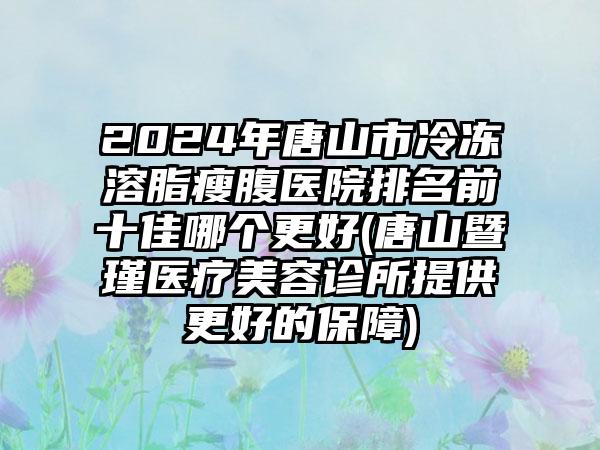 2024年唐山市冷冻溶脂瘦腹医院排名前十佳哪个更好(唐山暨瑾医疗美容诊所提供更好的保障)