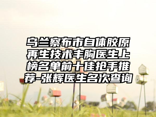 乌兰察布市自体胶原再生技术丰胸医生上榜名单前十佳抢手推荐-张辉医生名次查询