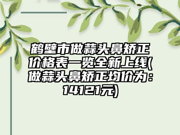 鹤壁市做蒜头鼻矫正价格表一览全新上线(做蒜头鼻矫正均价为：14121元)