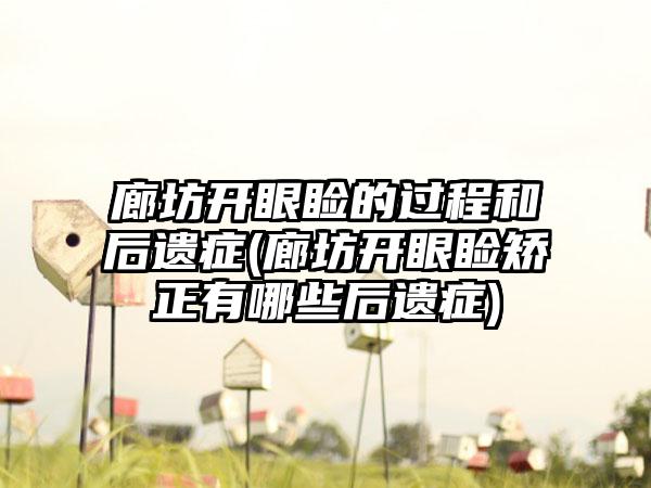 廊坊开眼睑的过程和后遗症(廊坊开眼睑矫正有哪些后遗症)