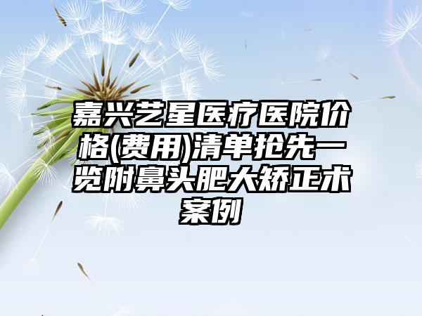 嘉兴艺星医疗医院价格(费用)清单抢先一览附鼻头肥大矫正术案例