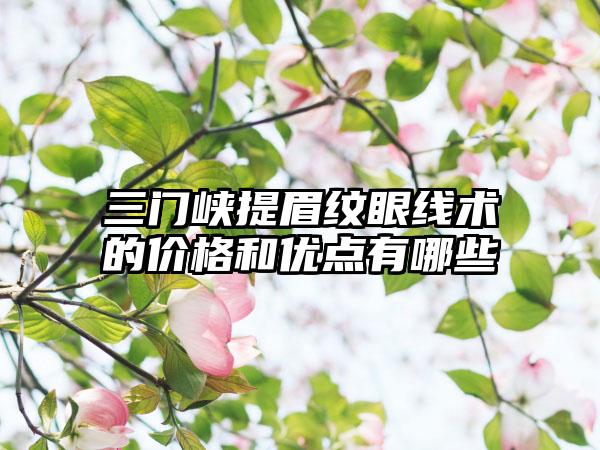 三门峡提眉纹眼线术的价格和优点有哪些