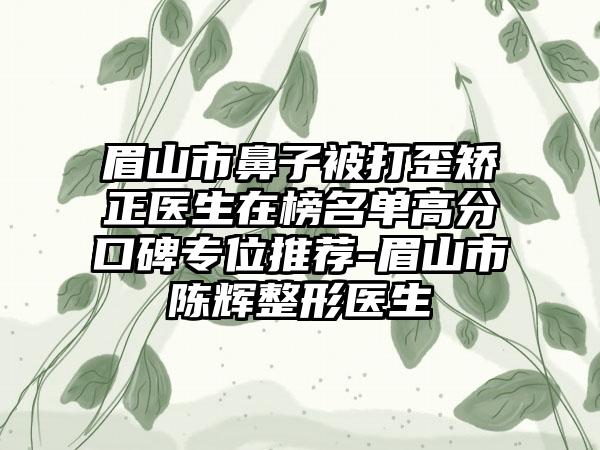 眉山市鼻子被打歪矫正医生在榜名单高分口碑专位推荐-眉山市陈辉整形医生