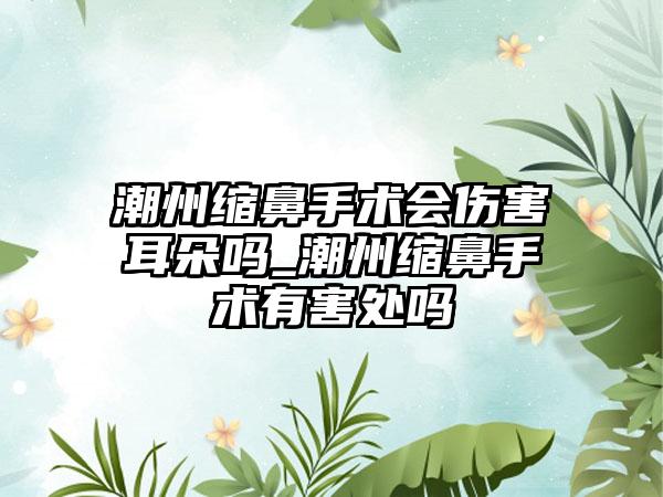 潮州缩鼻手术会伤害耳朵吗_潮州缩鼻手术有害处吗