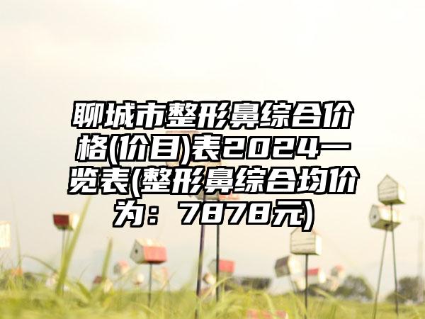 聊城市整形鼻综合价格(价目)表2024一览表(整形鼻综合均价为：7878元)