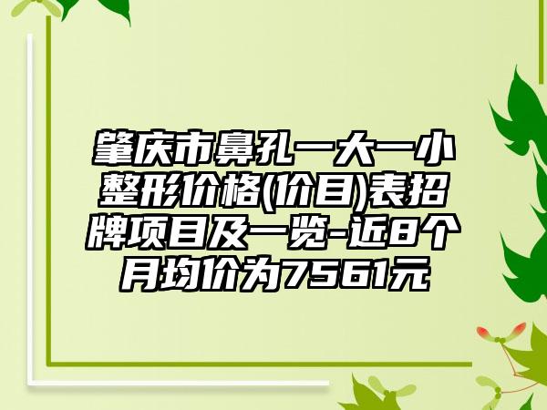 肇庆市鼻孔一大一小整形价格(价目)表招牌项目及一览-近8个月均价为7561元