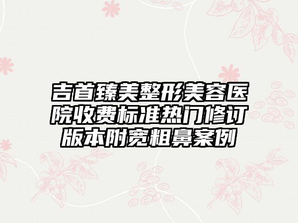 吉首臻美整形美容医院收费标准热门修订版本附宽粗鼻案例