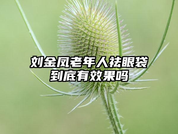 刘金凤老年人祛眼袋到底有效果吗