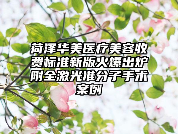 菏泽华美医疗美容收费标准新版火爆出炉附全激光准分子手术案例