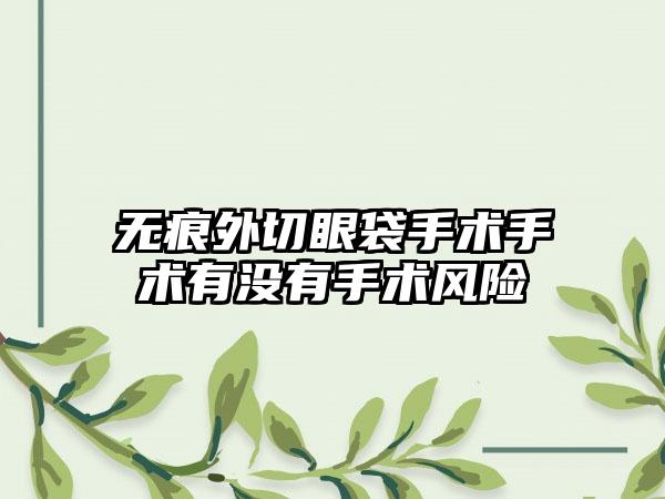 无痕外切眼袋手术手术有没有手术风险