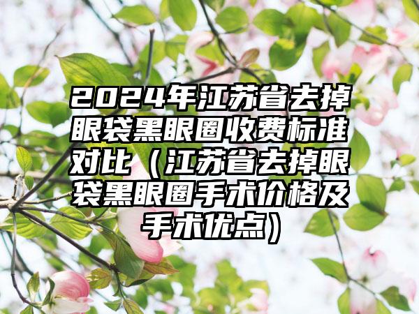 2024年江苏省去掉眼袋黑眼圈收费标准对比（江苏省去掉眼袋黑眼圈手术价格及手术优点）