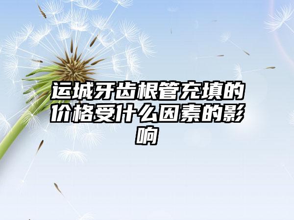 运城牙齿根管充填的价格受什么因素的影响