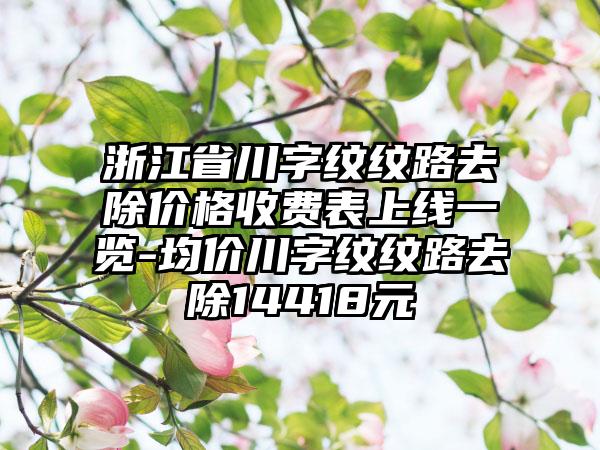 浙江省川字纹纹路去除价格收费表上线一览-均价川字纹纹路去除14418元