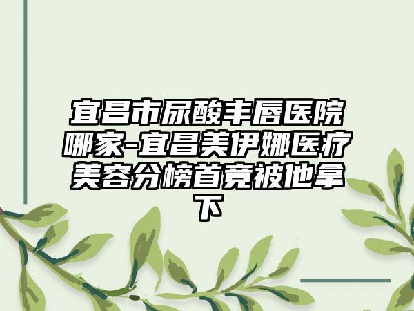 宜昌市尿酸丰唇医院哪家-宜昌美伊娜医疗美容分榜首竟被他拿下