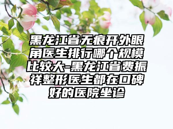 黑龙江省无痕开外眼角医生排行哪个规模比较大-黑龙江省费振祥整形医生都在口碑好的医院坐诊