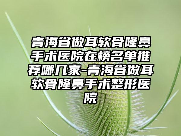 青海省做耳软骨隆鼻手术医院在榜名单推荐哪几家-青海省做耳软骨隆鼻手术整形医院