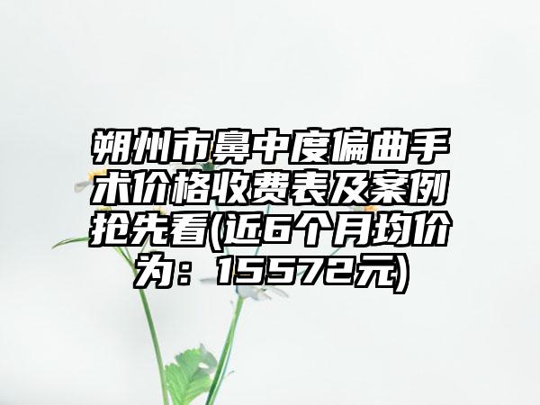 朔州市鼻中度偏曲手术价格收费表及案例抢先看(近6个月均价为：15572元)