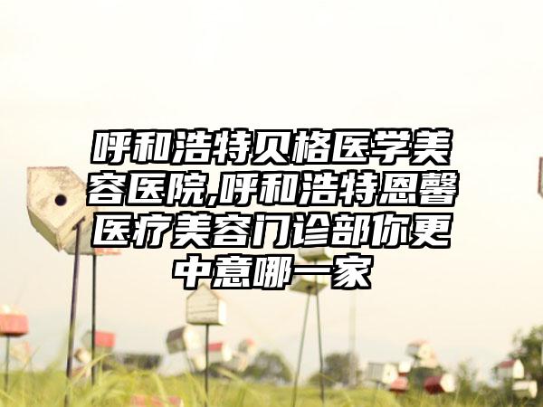 呼和浩特贝格医学美容医院,呼和浩特恩馨医疗美容门诊部你更中意哪一家